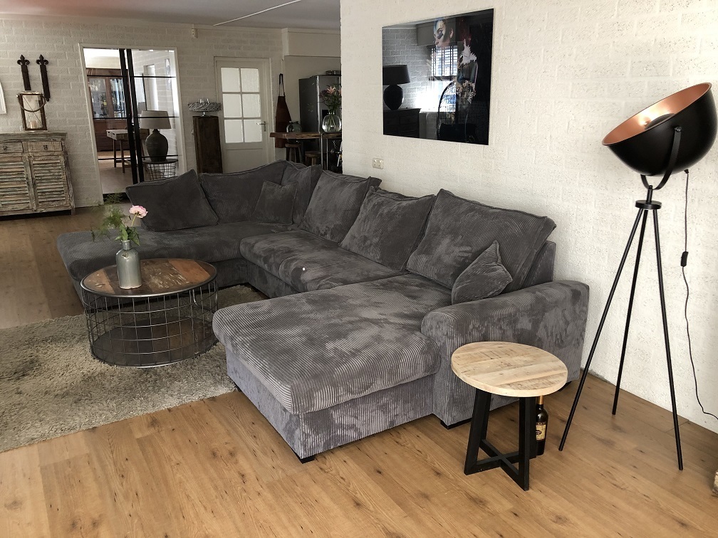 Prachtige forse nieuwe ribstoffen U-lounge model, standaard... - HANDGEMAAKT.EU