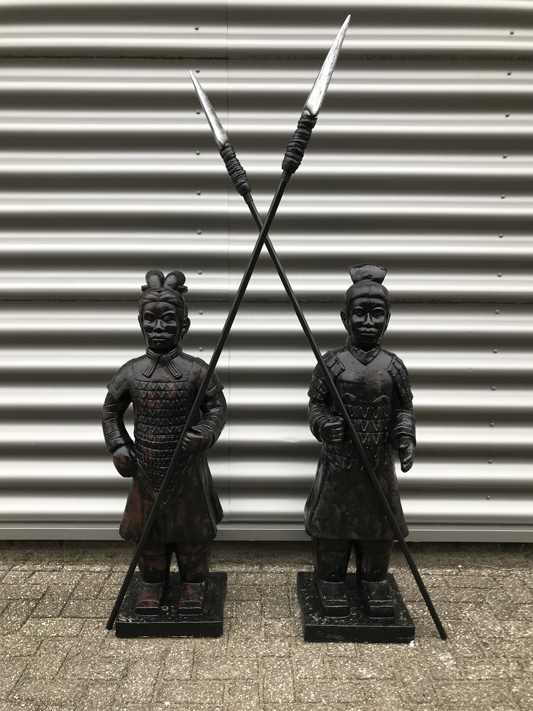Stier Uitpakken Bloedbad Set Japanse krijgers, tuinbeelden, steen, camouflage-black - HANDGEMAAKT.EU