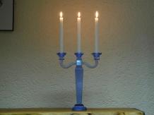 Kandelaar - Blauw - 35 cm - Glas