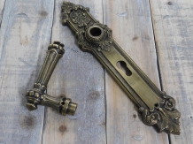 Set of door hardware - PZ - brass patinated - robust