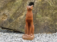 Bastet de Egyptische katten godin, sculptuur, kat figuur cast iron, als antiek