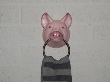 Towel ring ''Pig Head'' - cast iron