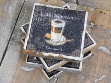 Set of 4 coasters Old Dutch - ''Latte Macchiato''