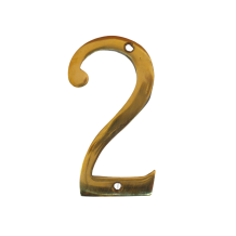 House number 2 - Brass - Glossy