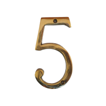 House number 5 - Brass - Glossy