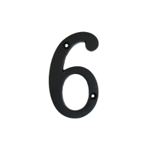 House number 6 - Black - Iron - 10 cm