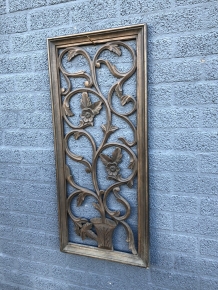 Beautiful antique wall ornament in colonial wood carved 