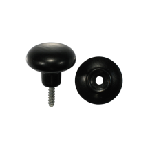 Knob with Rosette - 30 mm - Black - Iron