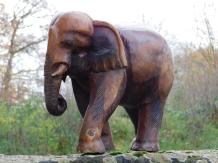 One-off: Sculpture Elephant - Solid Teak - Vintage