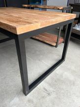 Industrial table - wood - black metal frame  - 160 x 90 cm