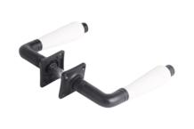 Stylish handles, black with white handles, cast iron, classic