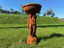 Statue and garden vase ‘Three Women’ with bowl - 85 cm - all stone - oxide