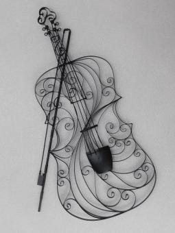 Wall ornament Violin - 85 cm - Black