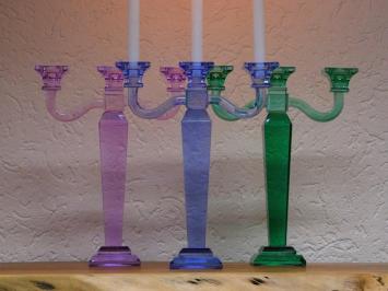 Candlestick - Blue - 35 cm - Glass