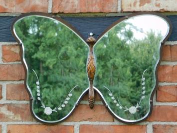 Antique Mirror Butterfly - Wood - Unique item