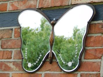 Antique Mirror Butterfly - Wood - Unique item