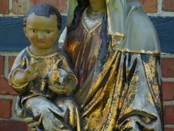 Statue Mother Mary / Mother Mary with Jesus XL - 130 cm - Old Polystone