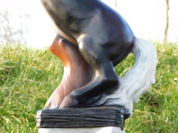 Statue Prancing Horse - Black - 80 cm - Polystone