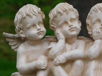 Statue of 3 Angels - Old-White - Polystone