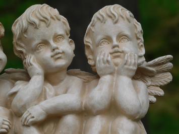 Statue of 3 Angels - Old-White - Polystone