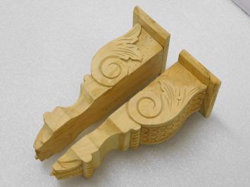 Set of 2 - Wooden Consoles - Hand-carved