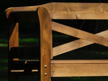 Wooden garden bench - 220 cm - with backrest