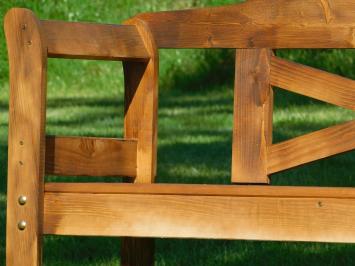 Wooden garden bench - 220 cm - with backrest