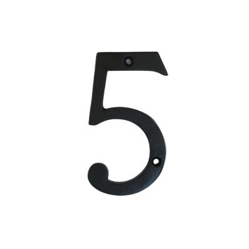 House number 5 - Black - Iron - 10 cm