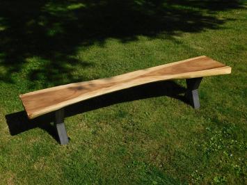 Industrial Trunk Bench - Suar Wood - 200 cm - with Steel Frame