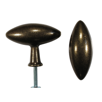 Knob Oval - 53 x 21 mm - Antique Brass