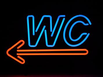 Neon <-- WC - 50 cm - Blue with Red