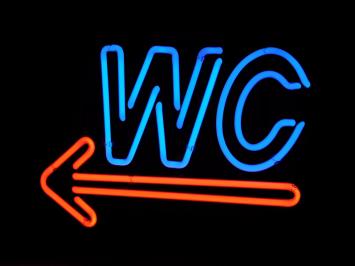 Neon <-- WC - 50 cm - Blue with Red