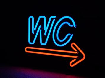 Neon --> WC - 50 cm - Blue with Red