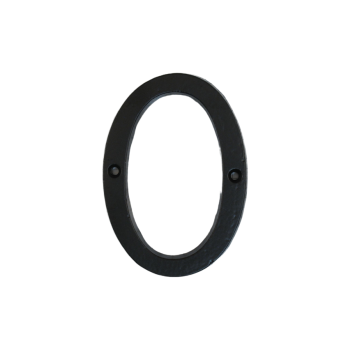 House number 0 - Black - Iron - 10 cm