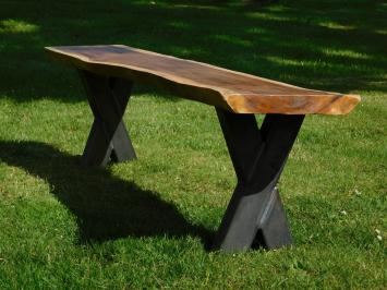 Robust garden bench - Suar Wood - 210 cm - Steel Frame