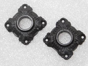 Set of door handles with latch-and-lock rosettes - PC - Iron - Dark brown