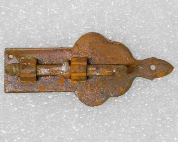 Ornate Slide Lock - 9.5 cm - Rust 