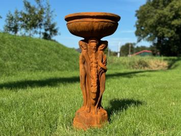 Statue and garden vase ‘Three Women’ with bowl - 85 cm - all stone - oxide