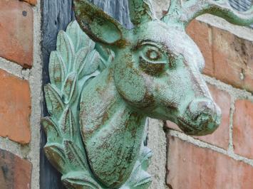 Wall ornament Deer - Green/Brown - Cast iron